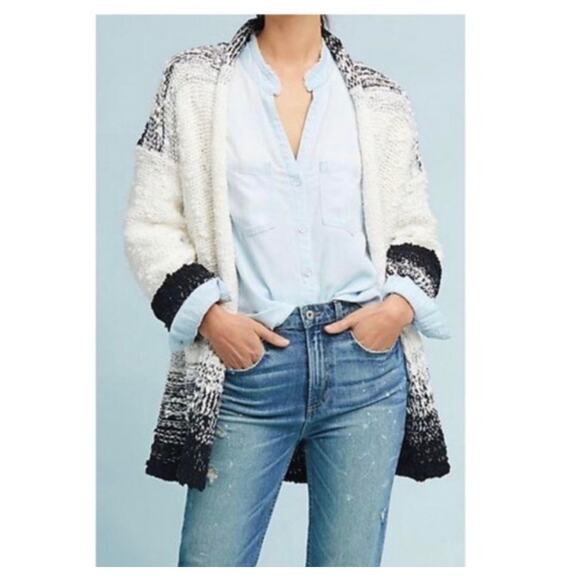 Anthropologie Sweaters - Anthropologie Akemi + Kin White/Black Cable Knit Duster